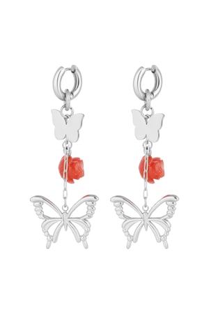 Earrings fly away - Silver color h5 