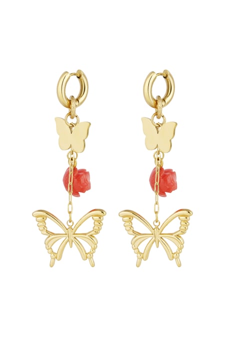 Earrings fly away - Gold color