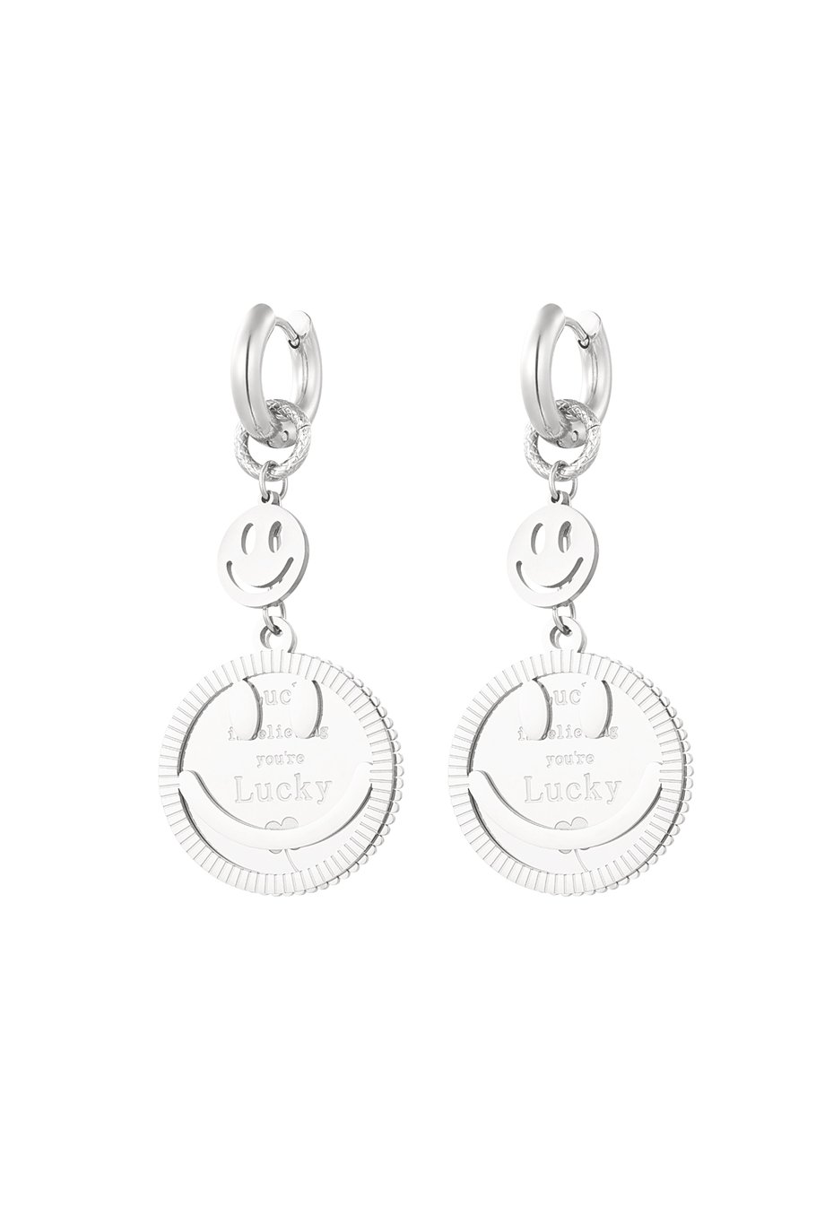 earrings lucky smiley face 