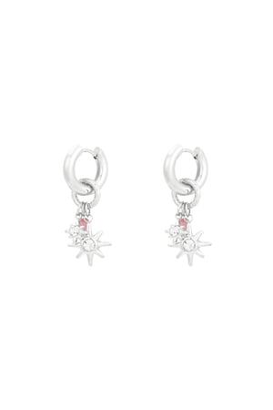 Earrings pink starlight - Silver color h5 