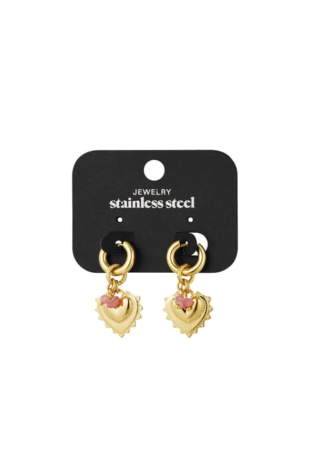 Bold heart earrings - Gold color