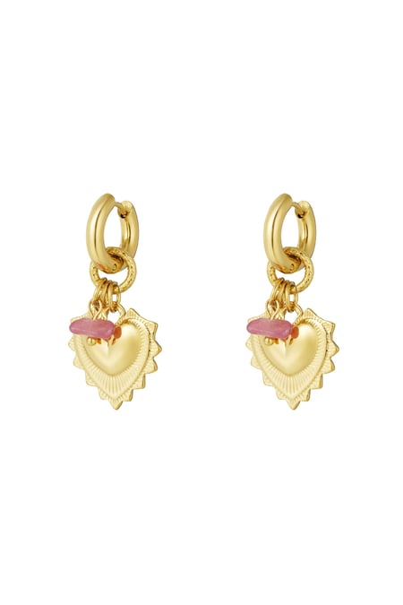 Bold heart earrings - Gold color 2