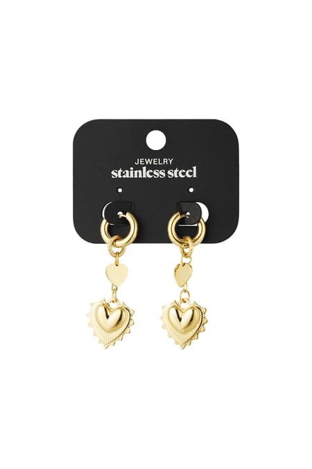 Earrings heart glow - Gold color 2