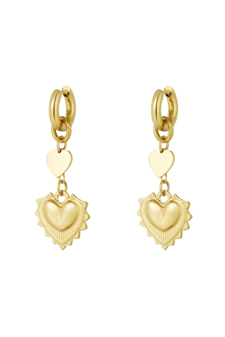 Earrings heart glow - Gold color