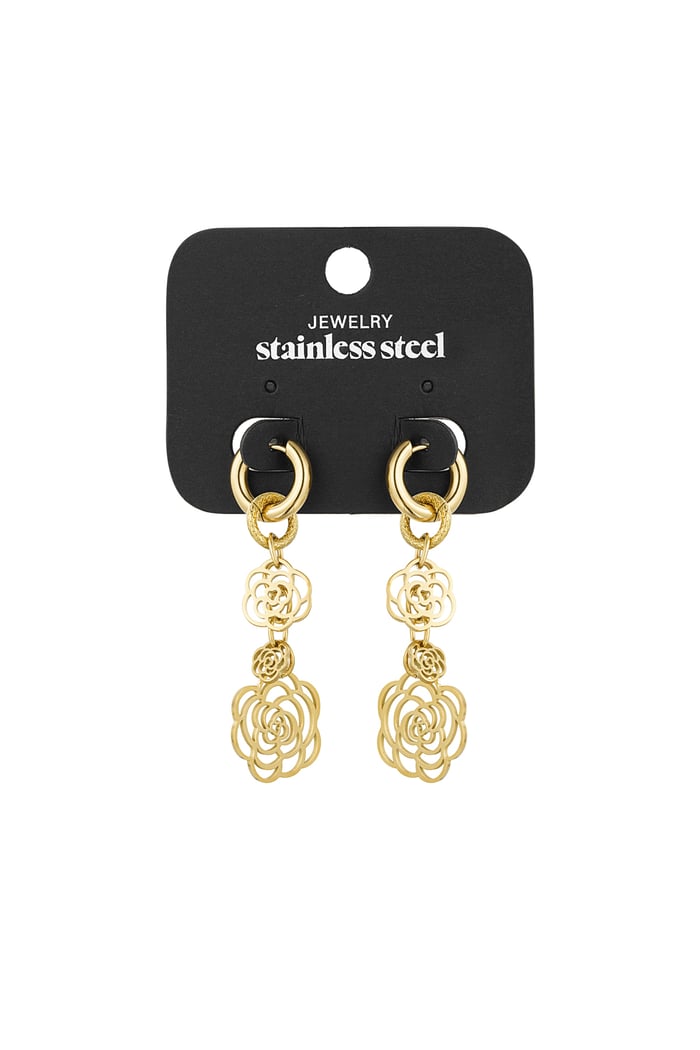 Earrings rose darling - Gold color Picture3