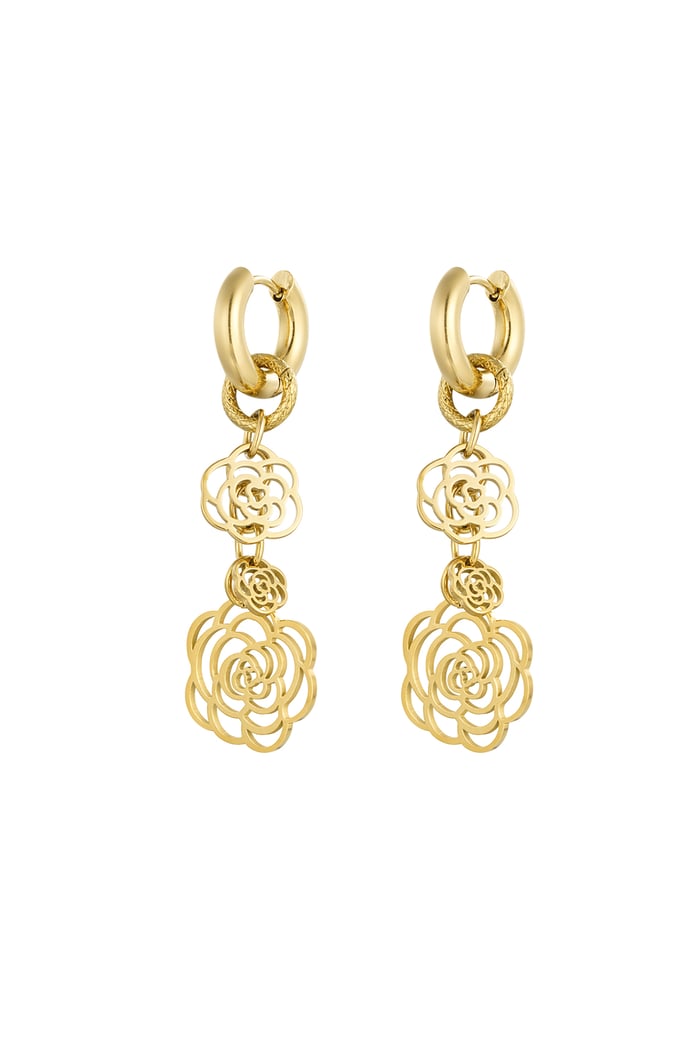 Earrings rose darling - Gold color 