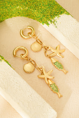 Earrings sea world - Gold color h5 Picture5