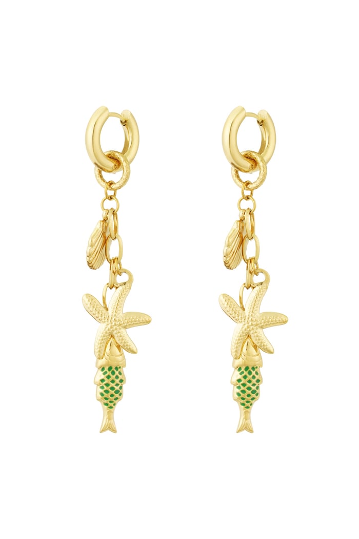 Earrings sea world - Gold color 