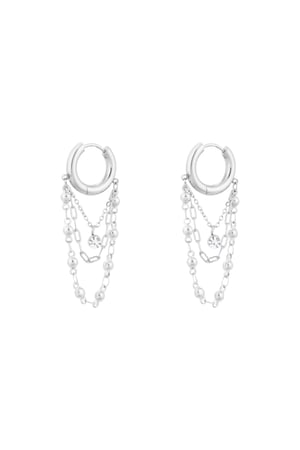 Earrings chained up - Silver color h5 