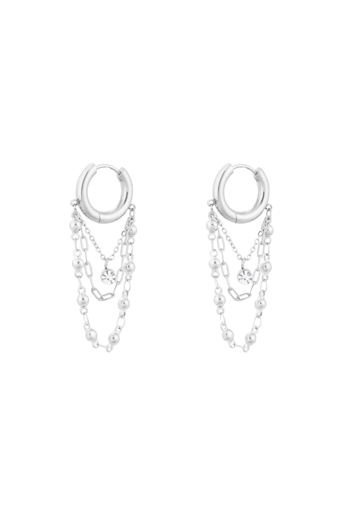 Earrings chained up - Silver color 