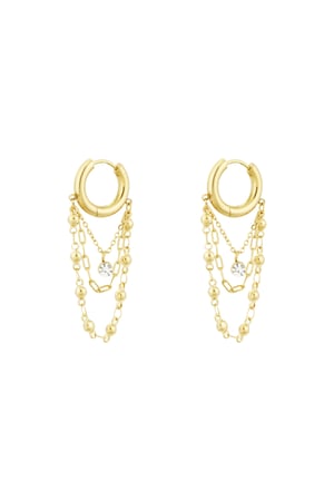 Earrings chained up - Gold color h5 