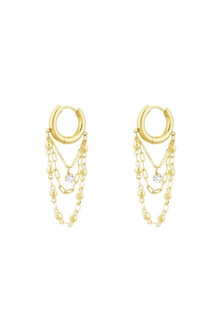 Earrings chained up - Gold color