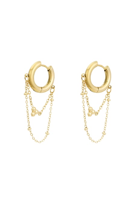 Earrings chained up - Gold color 2