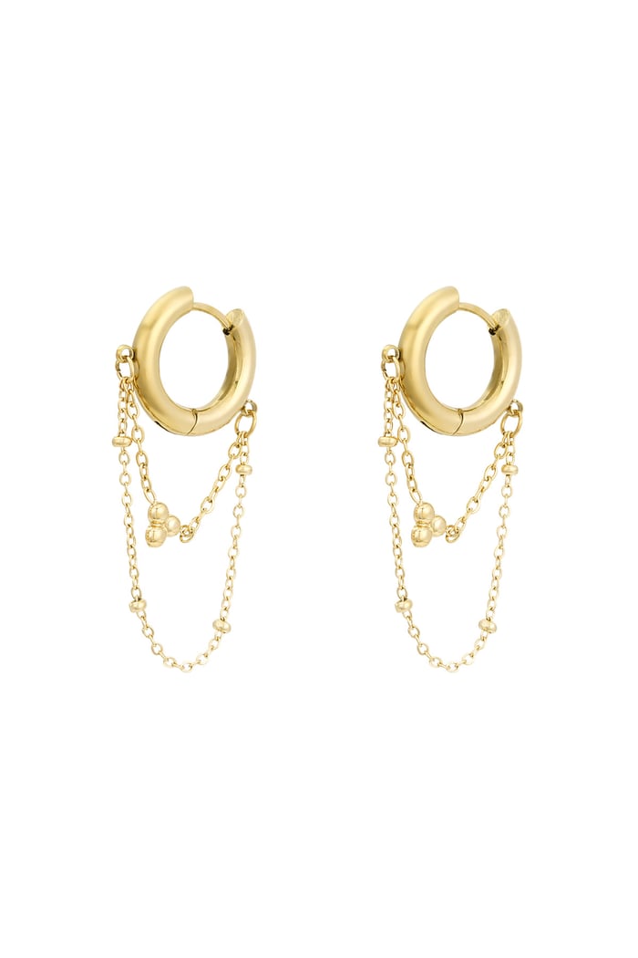 Earrings chained up - Gold color 