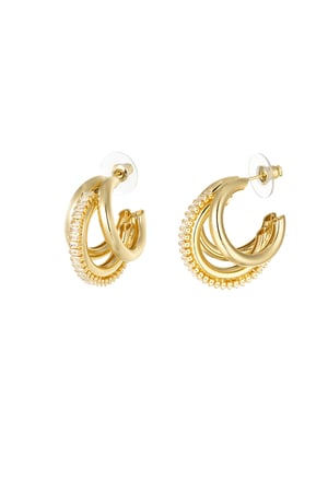 Triple party hoop earrings - Gold color h5 