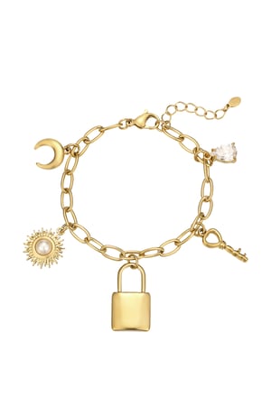 Key to my heart bracelet - Gold color h5 