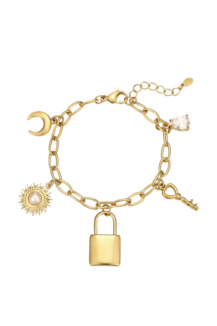 Key to my heart bracelet - Gold color 