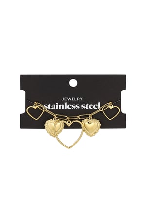 Open hearts bracelet - Gold color h5 Picture3