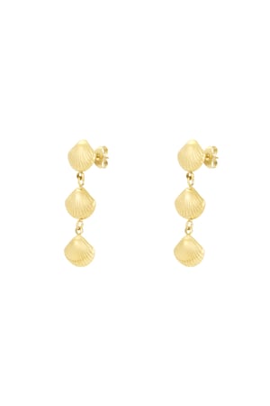 Earrings shell trio - Gold color h5 