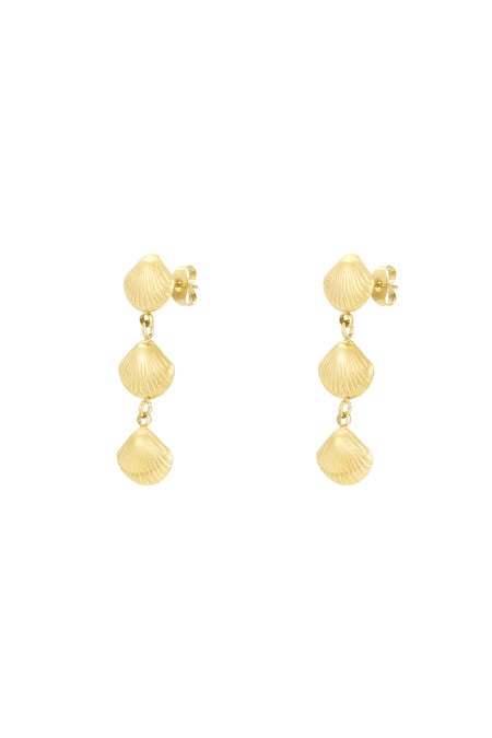 Earrings shell trio - Gold color