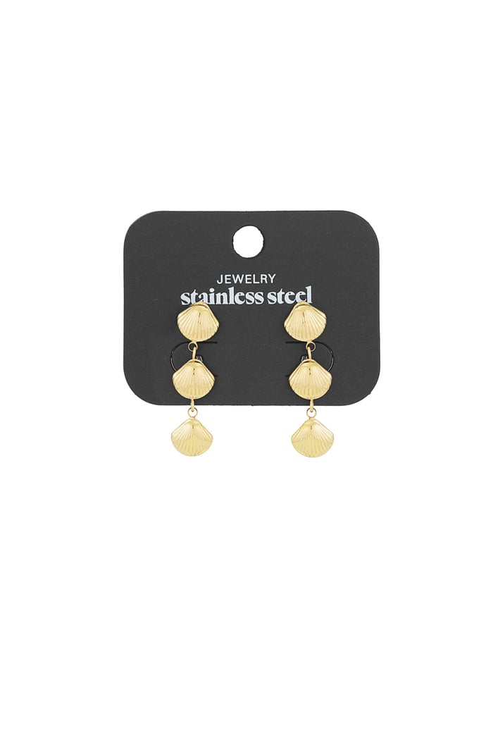 Earrings shell trio - Gold color Picture3