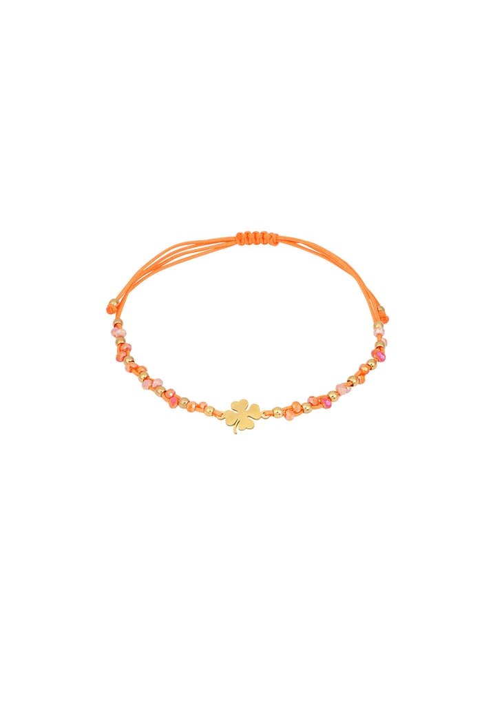 Lucky charm bracelet - Orange & gold color 