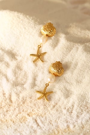 Earrings sea life - Gold color h5 Picture4