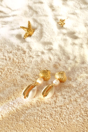 Earrings shell summer - Gold color h5 Picture4