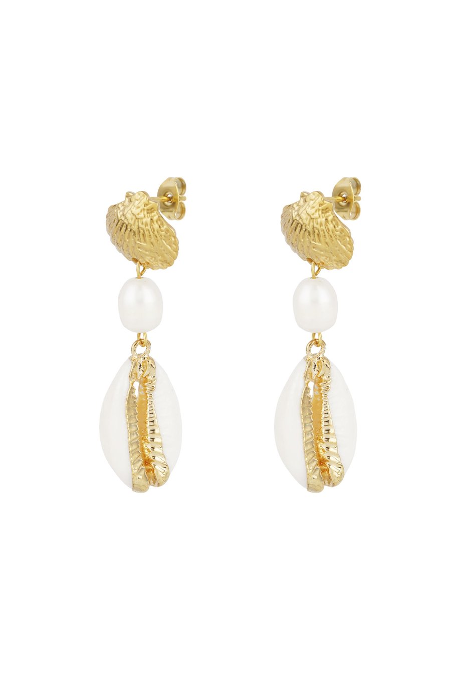 boucles d'oreilles coquillage été - couleur or