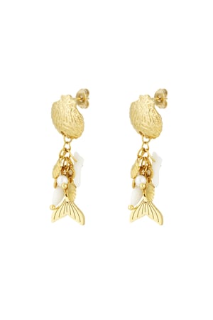 Mermaid world earrings - Gold color h5 