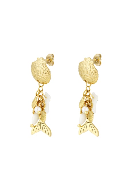 Mermaid world earrings - Gold color