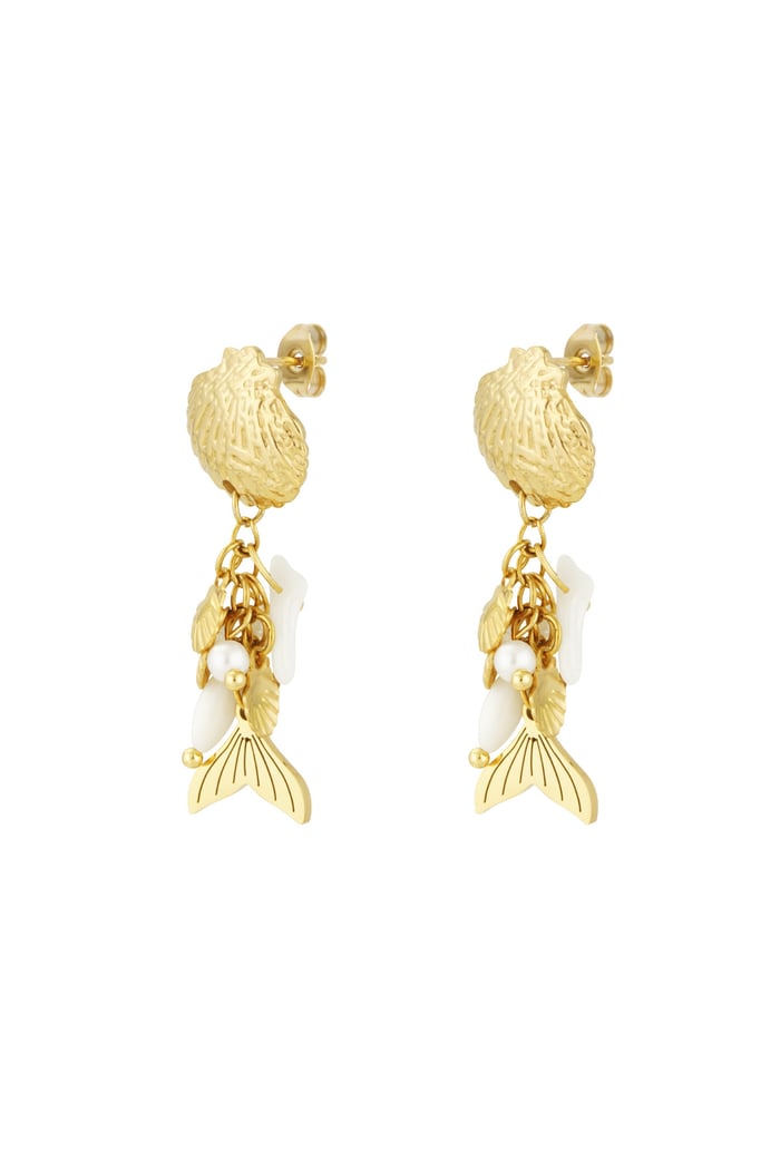 Mermaid world earrings - Gold color 