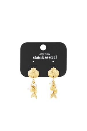 Mermaid world earrings - Gold color h5 Picture3