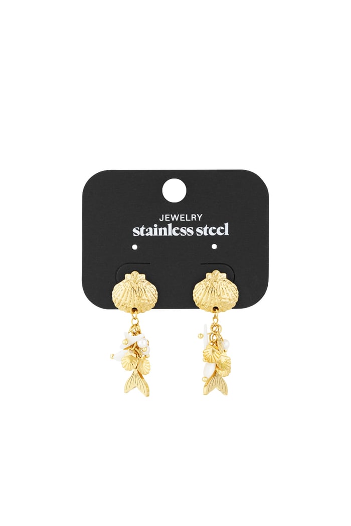 Mermaid world earrings - Gold color Picture3