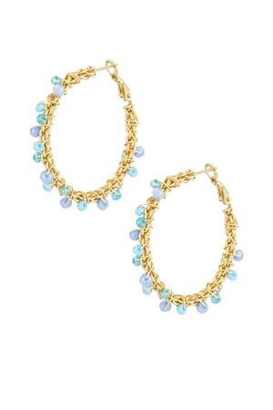 Party season earrings - Blue and gold color h5 