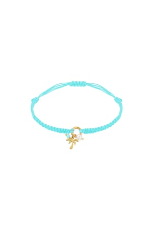 Palm paradise bracelet - Blue & gold color h5 