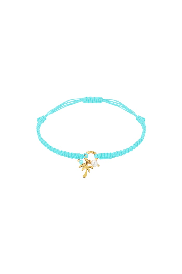 Palm paradise bracelet - Blue & gold color 