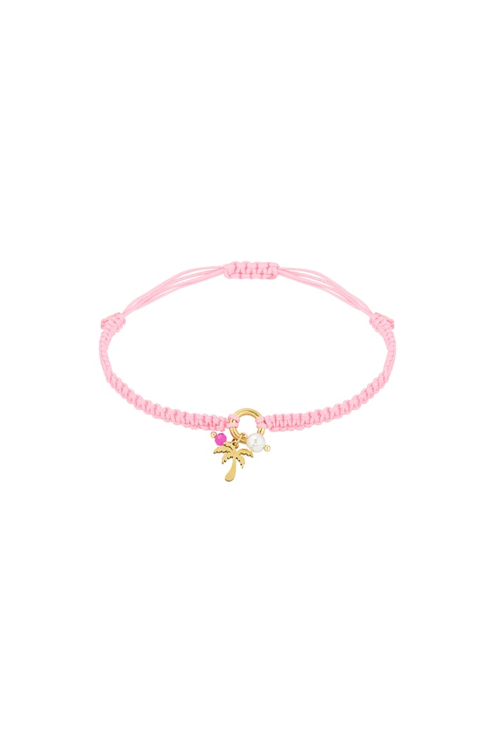 Palm paradise bracelet - Pink and gold color 