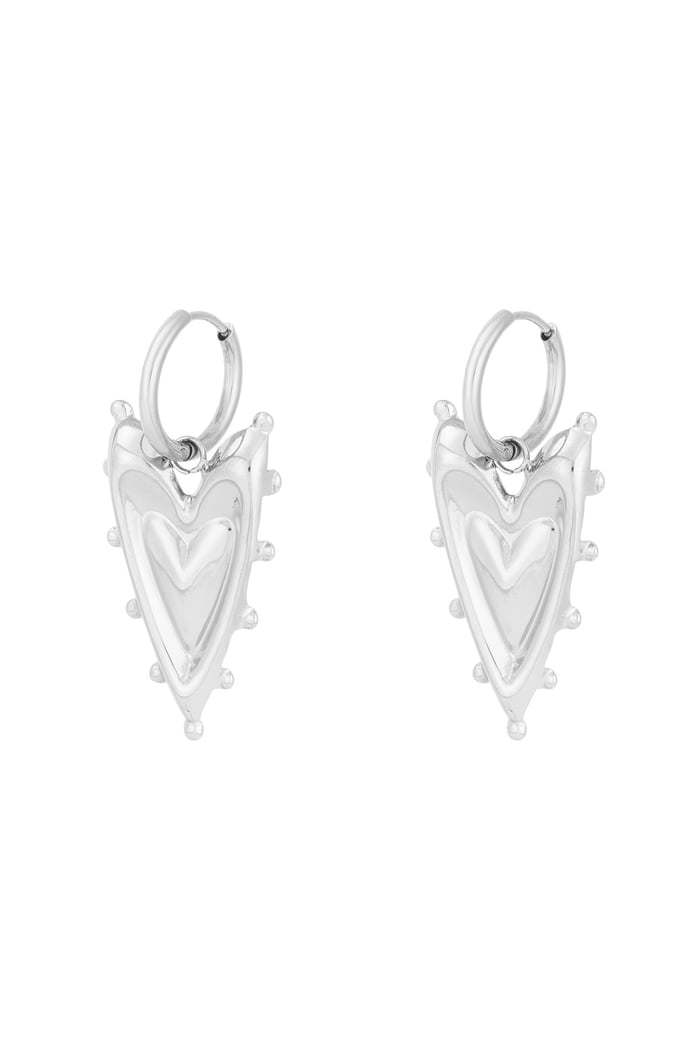 Joyful heart earrings - Silver color 