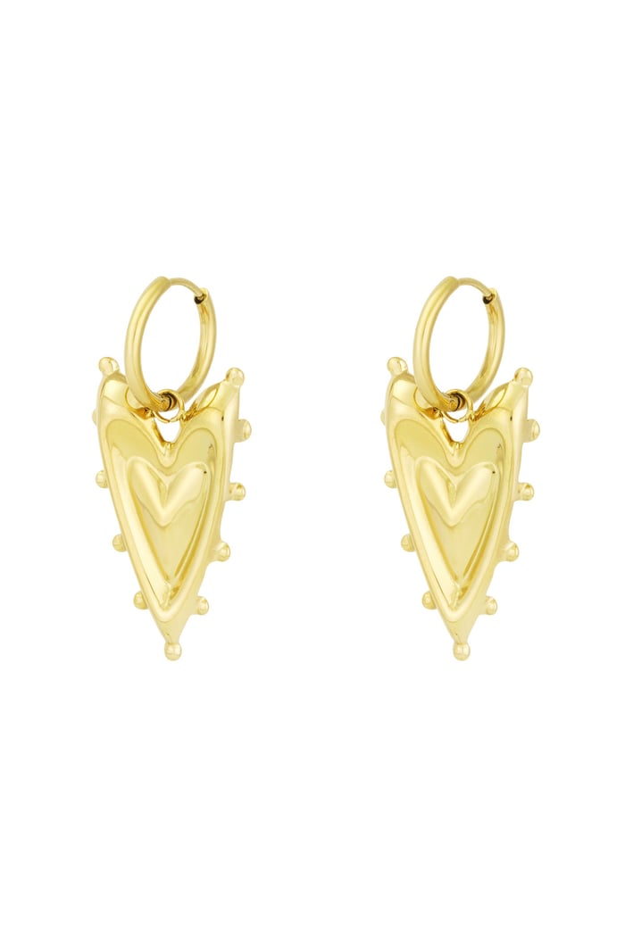 Joyful heart earrings - Gold color 