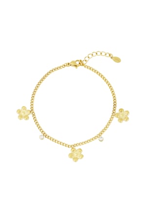 Gleaming flower bracelet - Gold color h5 