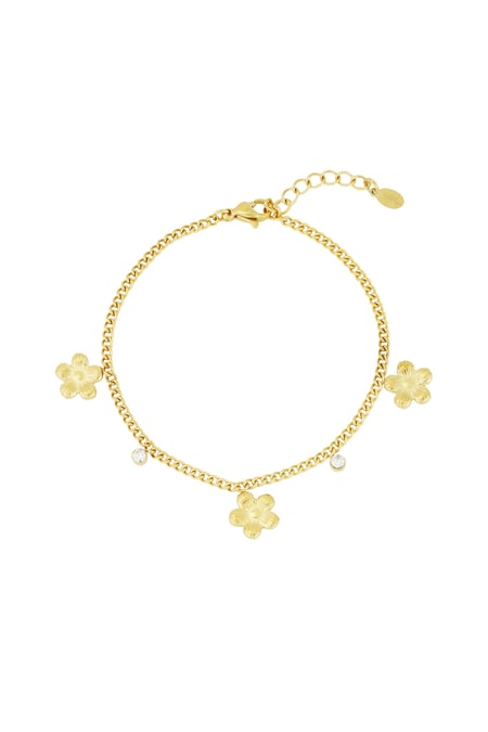 Gleaming flower bracelet - Gold color 2