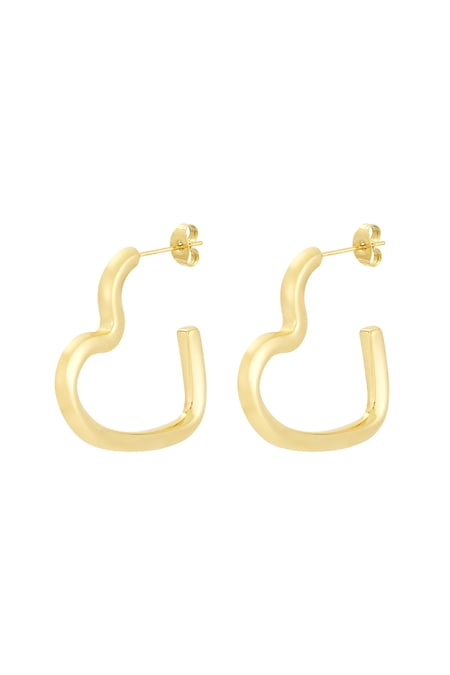 Open heart earrings - Gold color 2