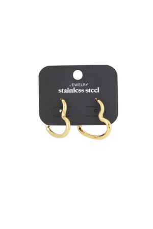 Open heart earrings - Gold color h5 Picture3