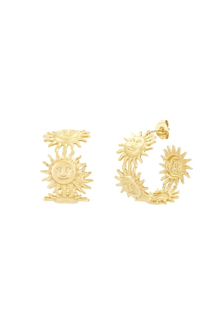 Golden rays earrings - Gold color