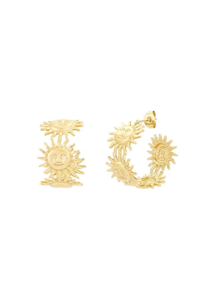 Golden rays earrings - Gold color 