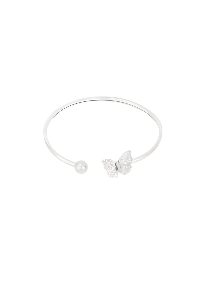 Bracelet papillon bébé - Couleur argent 