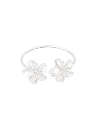 Bracelet flower duo - Silver color h5 