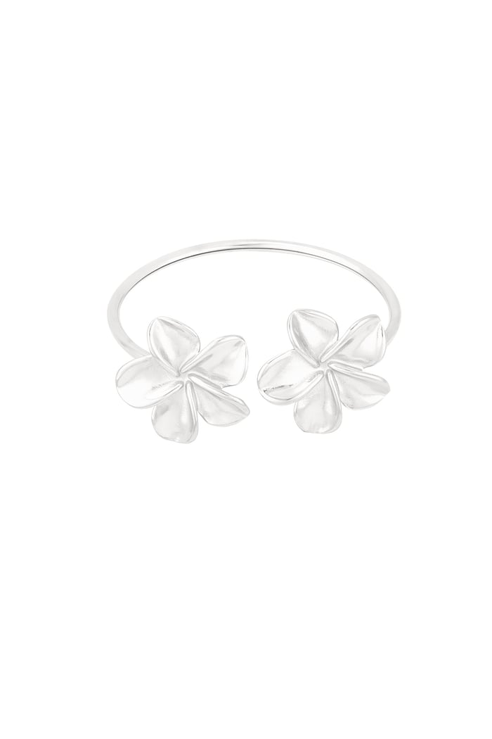 Bracelet flower duo - Silver color 