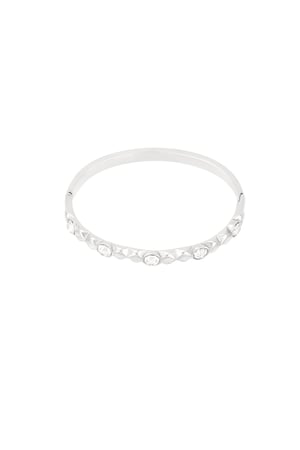 Bracciale in rilievo di diamanti - Colore argento h5 